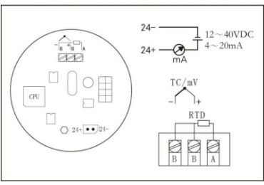 Wiring Diagram JC216 LCD temperature transmitter