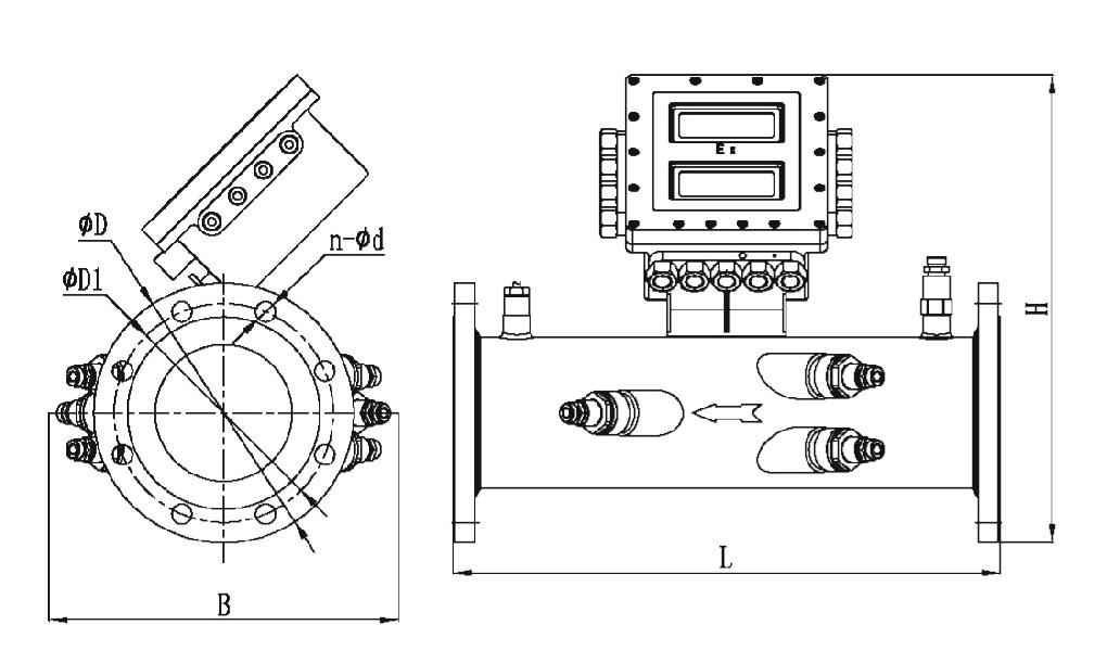 Dimension-ultrasonic gas flowmeter